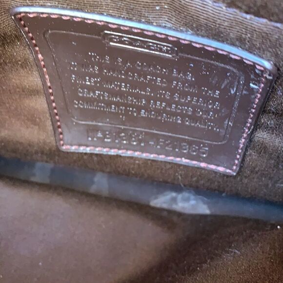 Coach Purse Signature Large Brown Beige  Satchel Handles Shoulder Strap Woman - Picture 7 of 14